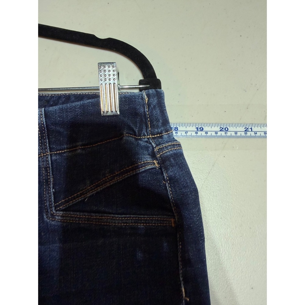 Liverpool Denim Mini Skirt Womens 12‎ Dark Wash Pull On Raw Hem Boho Casual - Picture 8 of 9